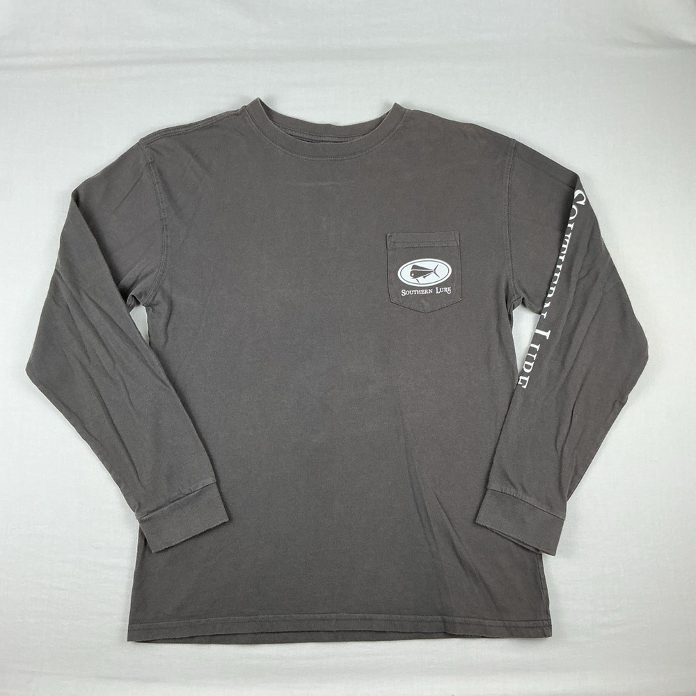 Southern Lure YXL Grey Long Sleeve Graphic‎ Double Sided Shirt